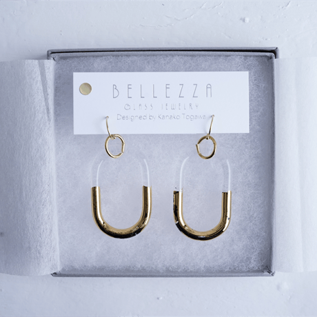 BELLEZA Glass Jewelry　ゴールドチェーンピアス