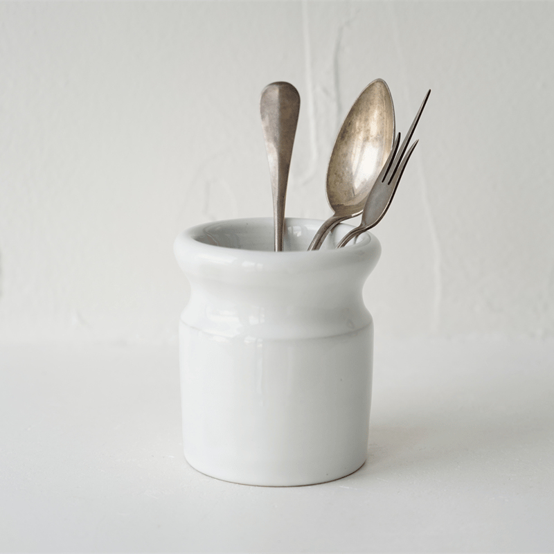 63 角掛政志 白釉 ツール立て（カトラリースタンド）小 | JIBITA