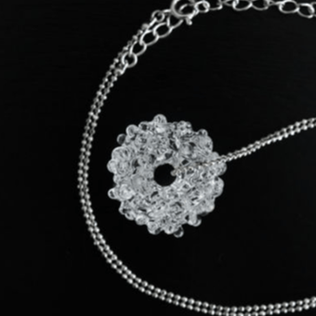 BELLEZA Glass Jewelry 　Crystal loop シルバーネックレス M