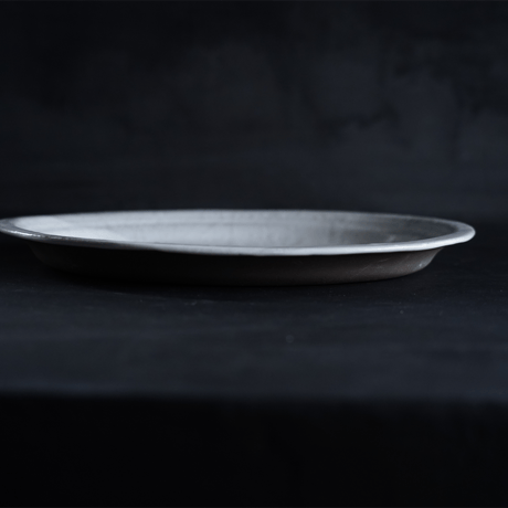 隣窯　　曇天リムオーバル深皿　ｗ29㎝　　DT　　B