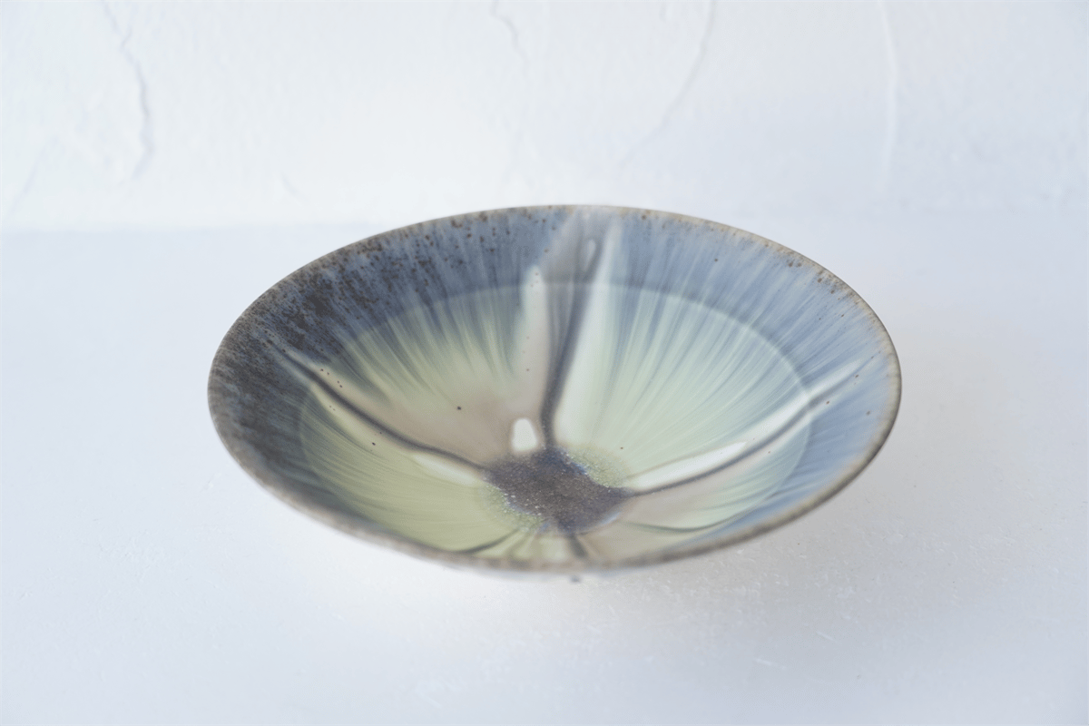 NO.14-I 岩崎龍二 Φ20.7㎝ 7寸リム鉢 ブルーグレー 灰流し | JIBITA