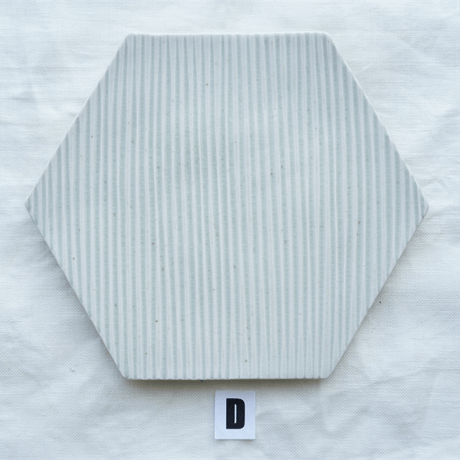 垣野勝司　Ｒ　しのぎ六角皿　ｗｈｉｔｅ　（Ｍ）