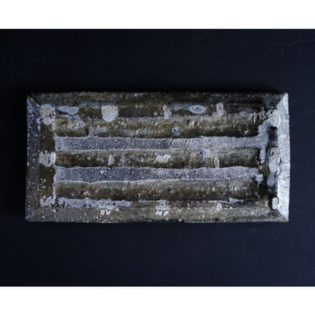 NO.216　八田亨　白掛tile　plate　長方大