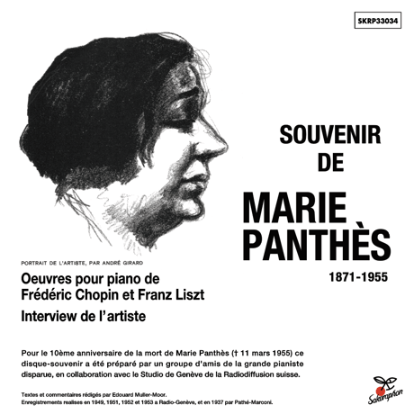 SOUVENIR DE MARIE PANTHÈS 1871-1955 / マリー・パンテ：ジュネーヴ・ラジオ放送録音
