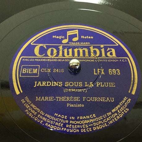 Marie-Thérèse Fourneau ~ French Columbia Complete 78rpm recordings　「マリー=テレーズ・フルノー:仏コロンビアSPレコード録音全集」