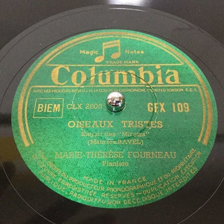 Marie-Thérèse Fourneau ~ French Columbia Complete 78rpm recordings　「マリー=テレーズ・フルノー:仏コロンビアSPレコード録音全集」