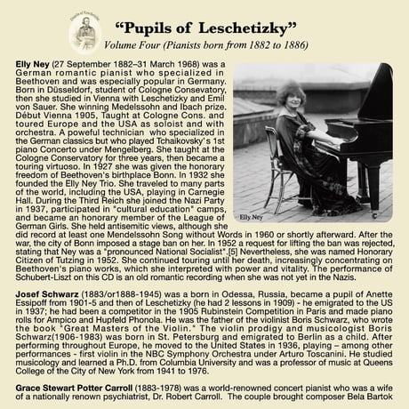 Pupils of Leschetizky Vol.4 (pianists born from 1882 to1886)　 (This is Digital Item)