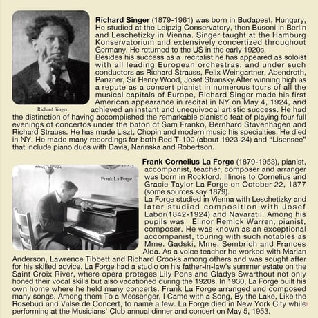 Pupils of Leschetizky Vol.2 (pianists born in 1878 & 1879)　「レシェティツキの弟子たち 第2集」 (This is Digital Item)