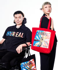 UNREAL トートバッグ (BLACK・RED)