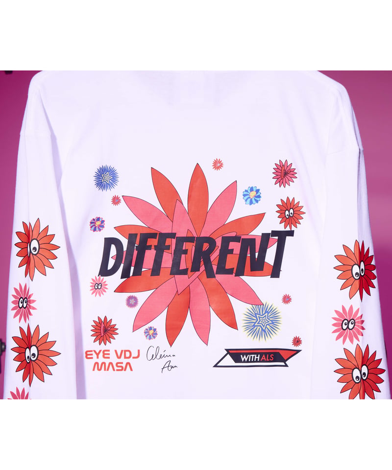DIFFERENT チャリティーロングTシャツ WHITE | 01 BORDERLESS WEAR