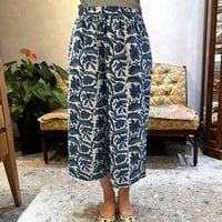 【INDIGO FLOWERS】インドコットンワイドパンツ(サイドファスナー)