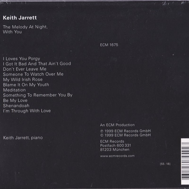 KEITH JARRETT / MELODY AT NIGHT , WITH YOU / CD