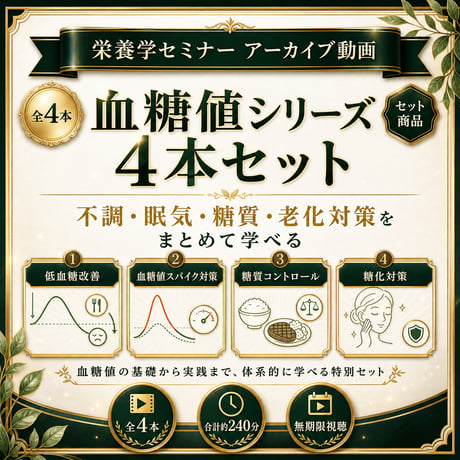 【4本セット】心と体、若さを守る！一生モノの「血糖値完全コントロール」講座