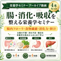 【動画アーカイブ4本セット】 腸・消化・吸収を整える栄養学セミナー｜腸内フローラ・食物繊維・消化力・胆汁をまとめて学ぶ