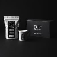 ＜ニシクボサユリデザイン＞3レター マグカップ  & FUK COFFEE オリジナルブレンド豆 250g ギフト