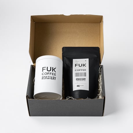 FUK COFFEE キャニスター & FUK COFFEE オリジナルブレンド豆 150g ギフト