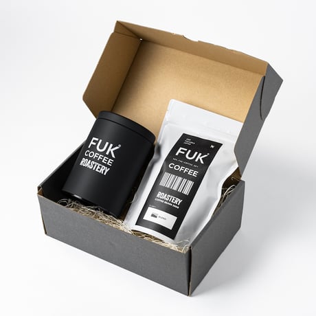 FUK COFFEE キャニスター & FUK COFFEE オリジナルブレンド豆 250gギフト
