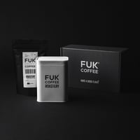 FUK COFFEE キャニスター & FUK COFFEE オリジナルブレンド豆 150g ギフト