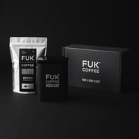 FUK COFFEE キャニスター & FUK COFFEE オリジナルブレンド豆 250gギフト