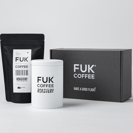 FUK COFFEE キャニスター & FUK COFFEE オリジナルブレンド豆 150g ギフト