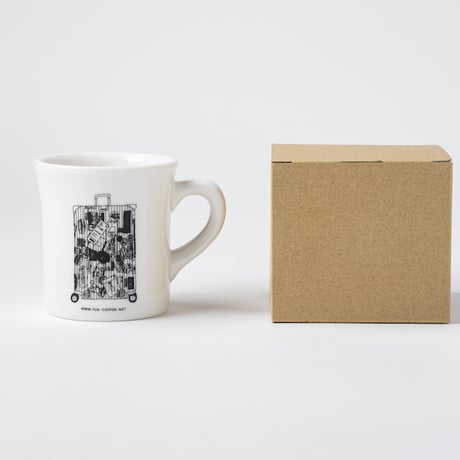 ＜ニシクボサユリデザイン＞3レター マグカップ & FUK COFFEE オリジナルブレンド豆 150g ギフト