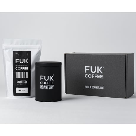 FUK COFFEE キャニスター & FUK COFFEE オリジナルブレンド豆 250gギフト