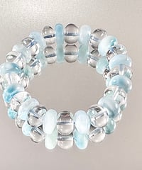 ラリマー　水晶　癒しのブレスレット