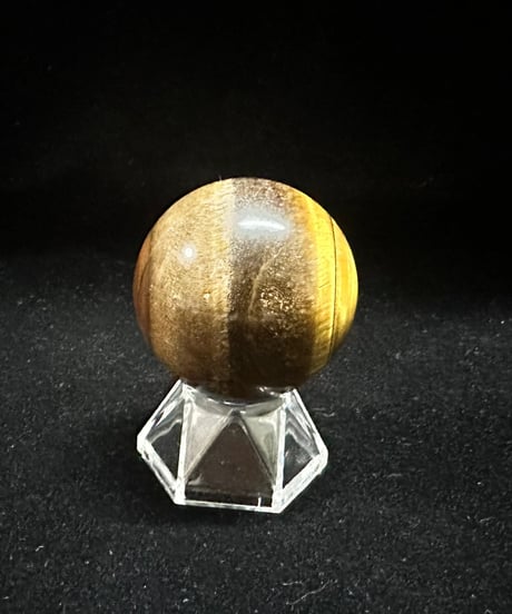 タイガーアイの丸玉　4.8cm　台座付き