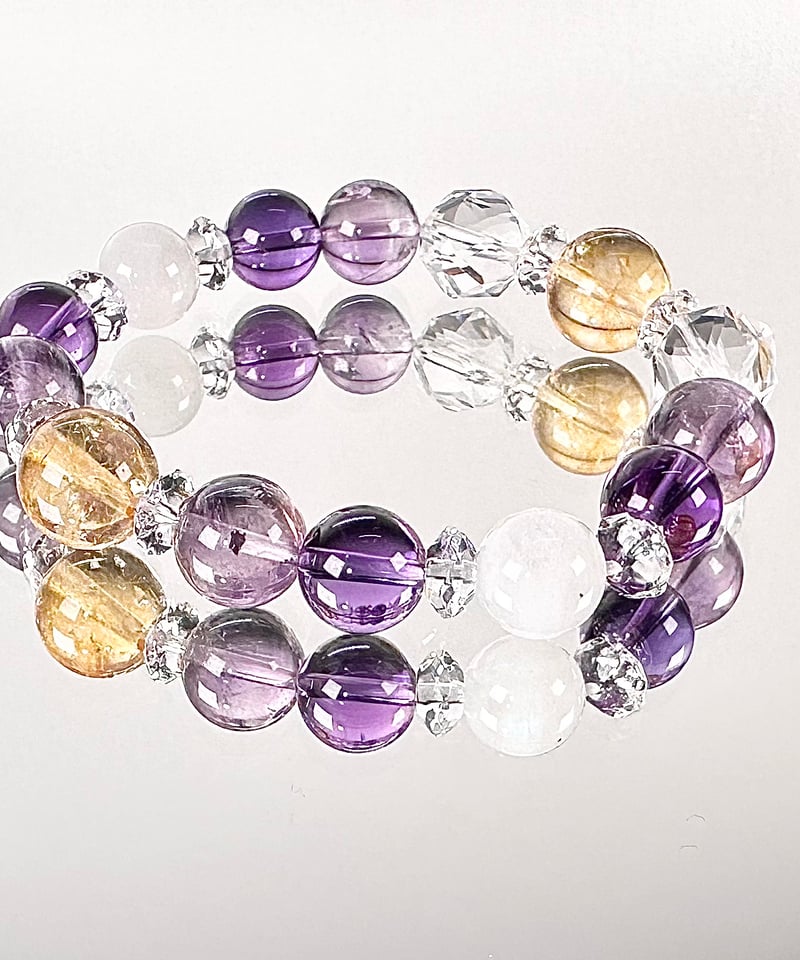 シトリン ムーンストーン アメジスト 水晶 ブレスレット | うさぎ屋