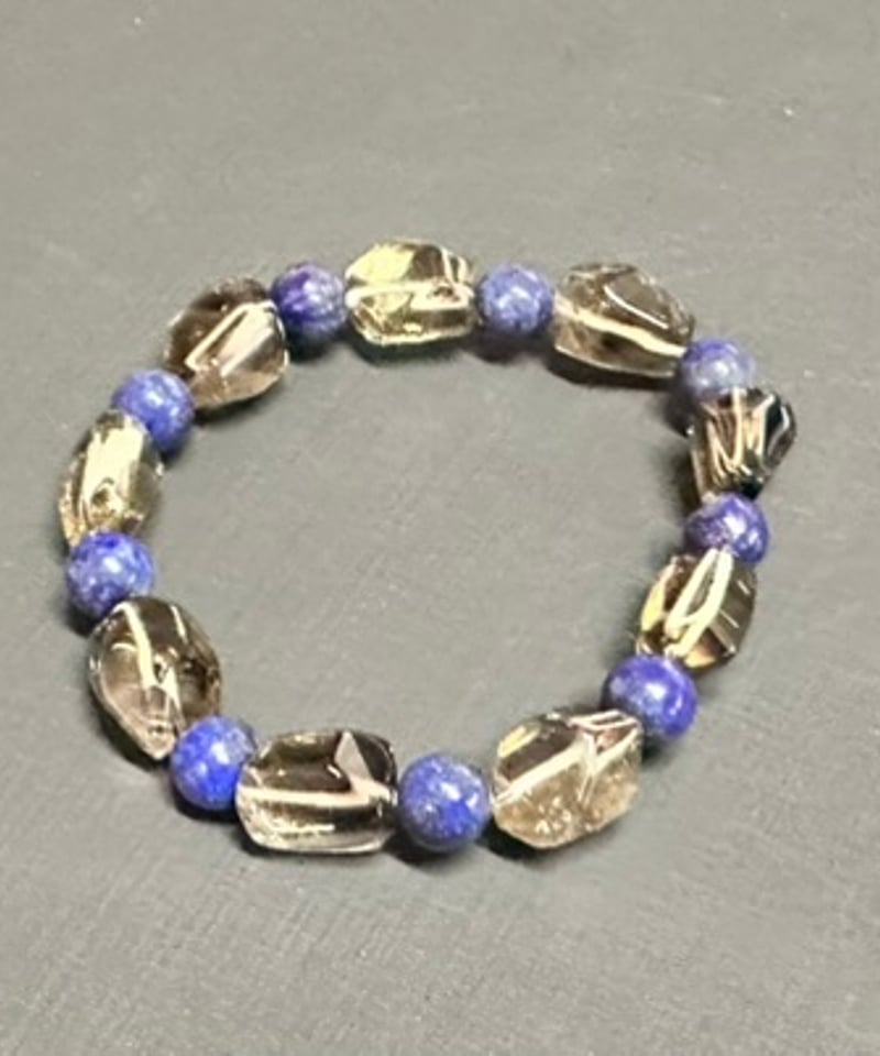 ラピスラズリとスモーキークォーツのブレスレット | うさぎ屋