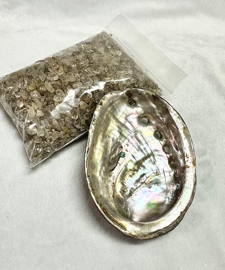 ゴールドルチルさざれ　贅沢に500gとアバロンシェルのセット