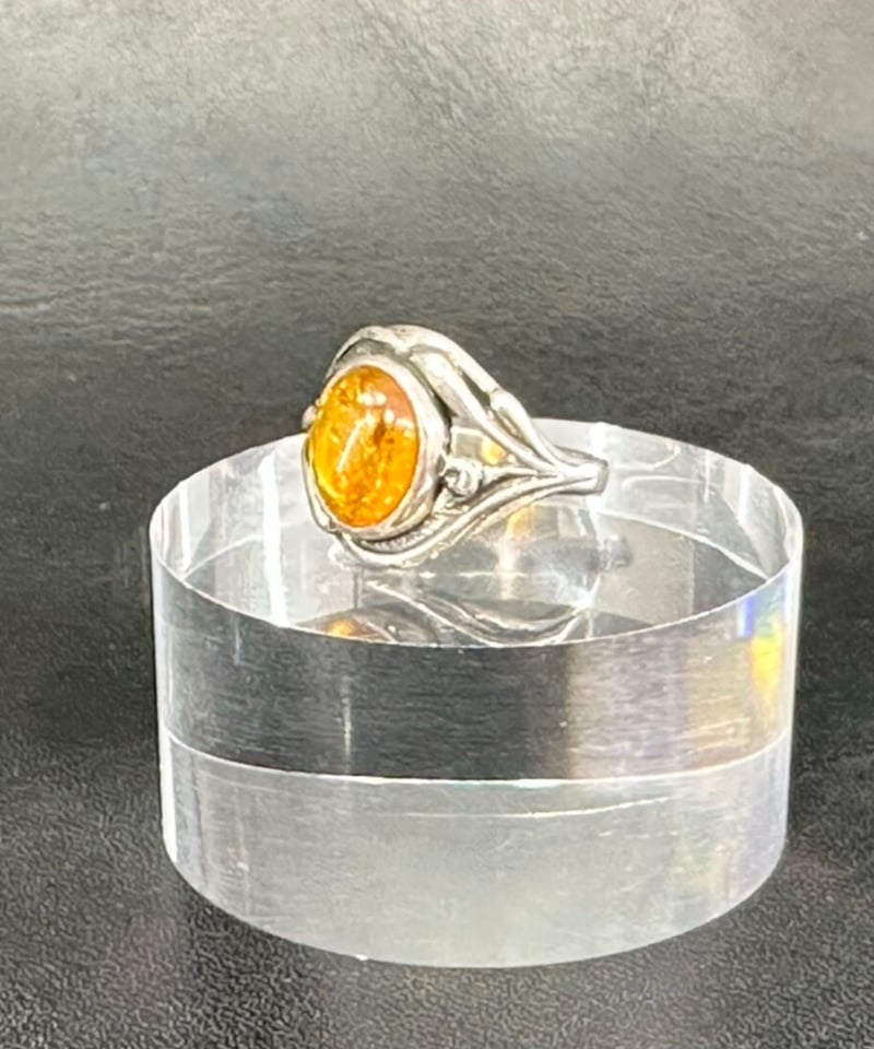 新品　お買い得品　シルバー925　リング　琥珀　アンバー　　9.5〜10号 バルテックアンバーシルバーリング（10号） | うさぎ屋