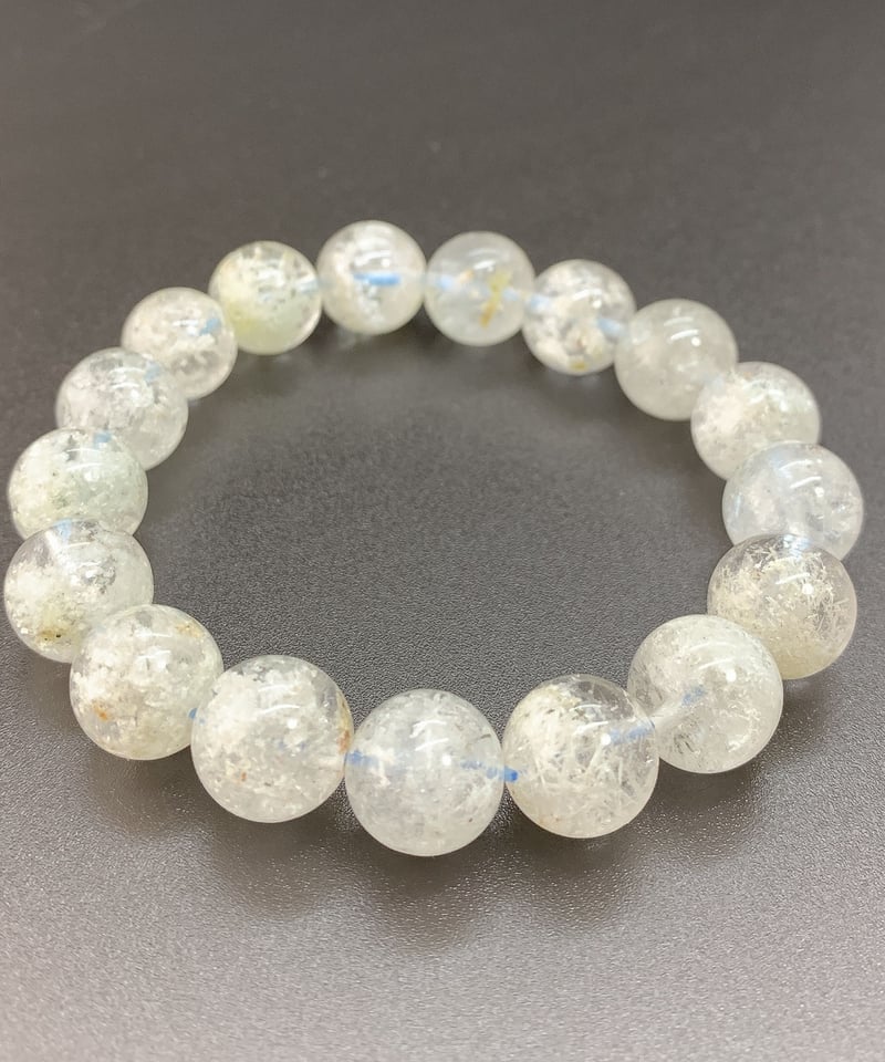 白雲母入り水晶 11.5㎜のブレスレット | うさぎ屋