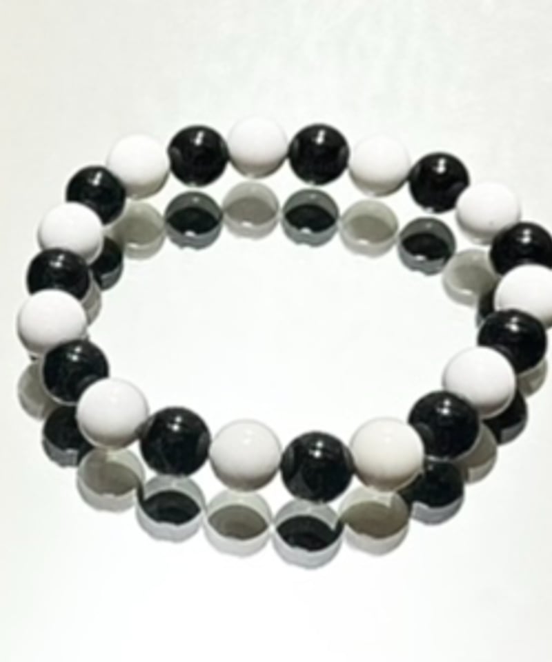 ホワイトオニキスとブラックオニキスのブレスレット | うさぎ屋