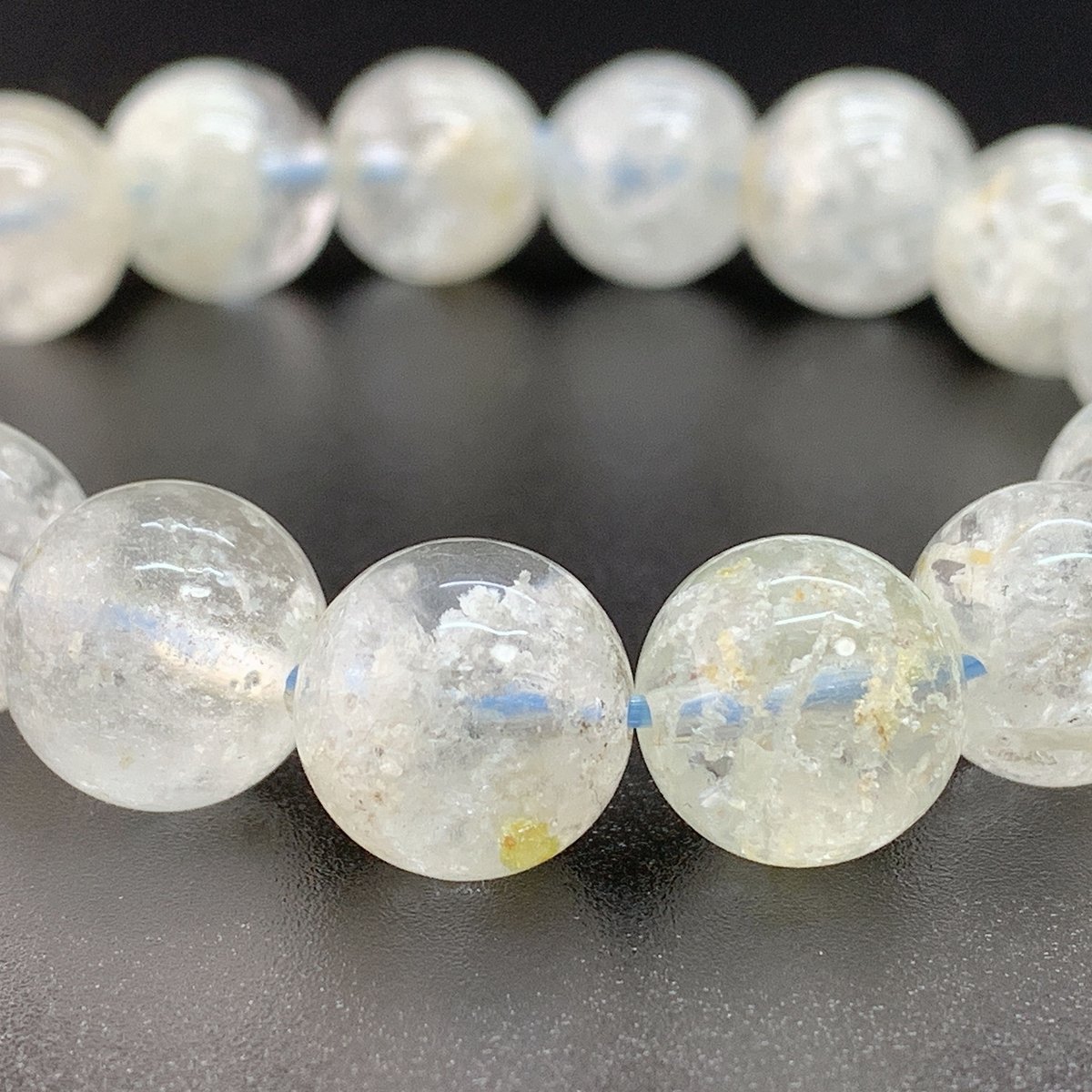 15㎝　雲海　金運水晶大霊珠　溶煉水晶　運開　白雲館 白雲母入り水晶 11.5㎜のブレスレット | うさぎ屋