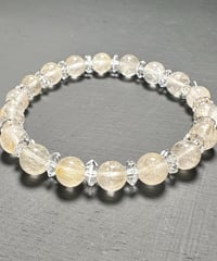 ヒトデのラリマーとキラキラボタンカット水晶 ☆一連☆天然水晶【クリスタル】キラキラボタンカット☆ロンデル