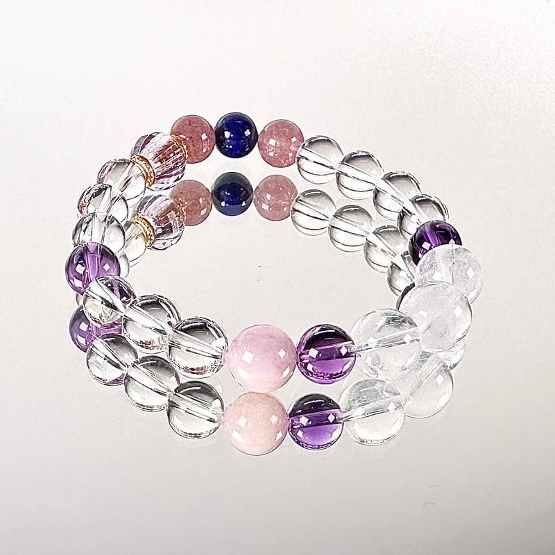 A013.エンジェルラダー&ツイスト水晶 ブレスレット