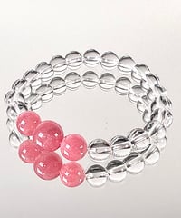 高品質インカローズと水晶のシンプルブレス