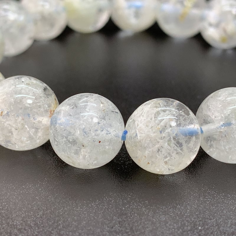 白雲母入り水晶 11.5㎜のブレスレット | うさぎ屋 