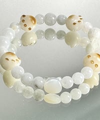 希少♡クンツァイト　アクアマリン　水晶 ブレスレット♡女性性開花♡無限の愛 オリジナル・ブレス「聖母マリア Luxury」 クンツァイト*ブルー