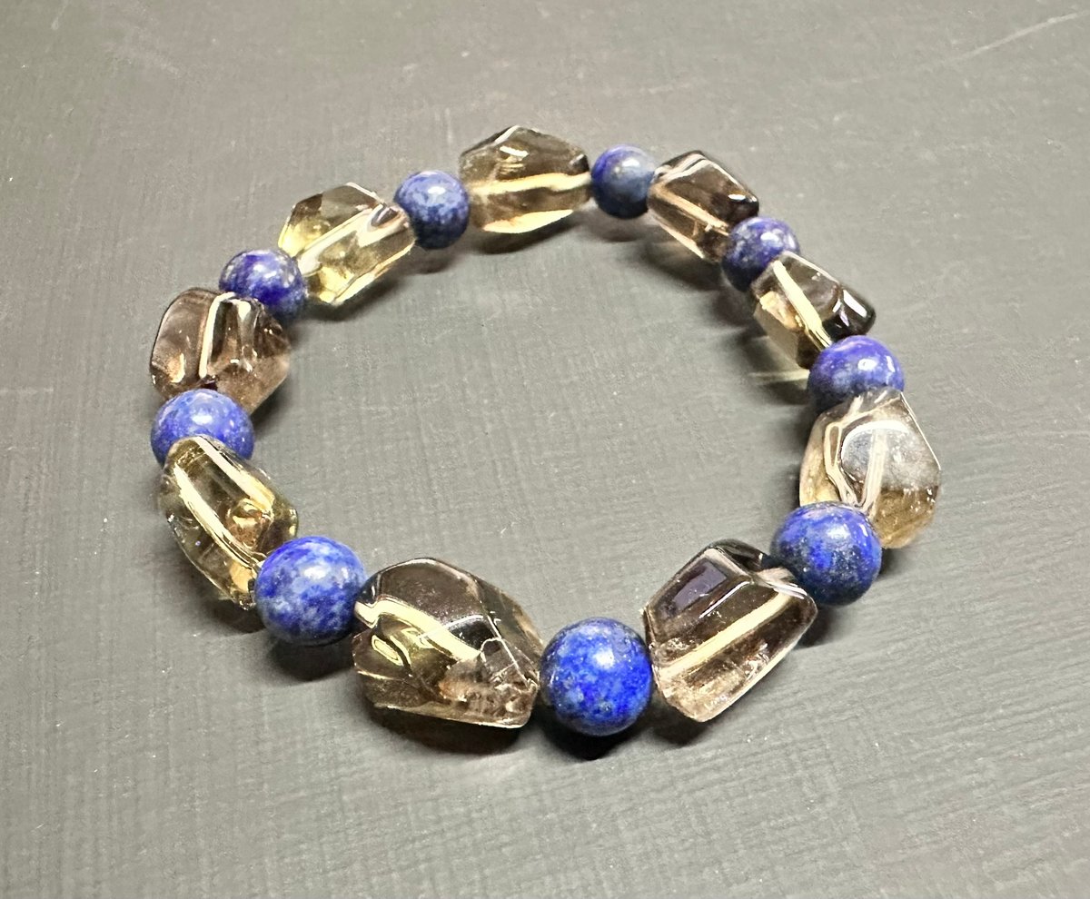 ラピスラズリとスモーキークォーツのブレスレット | うさぎ屋