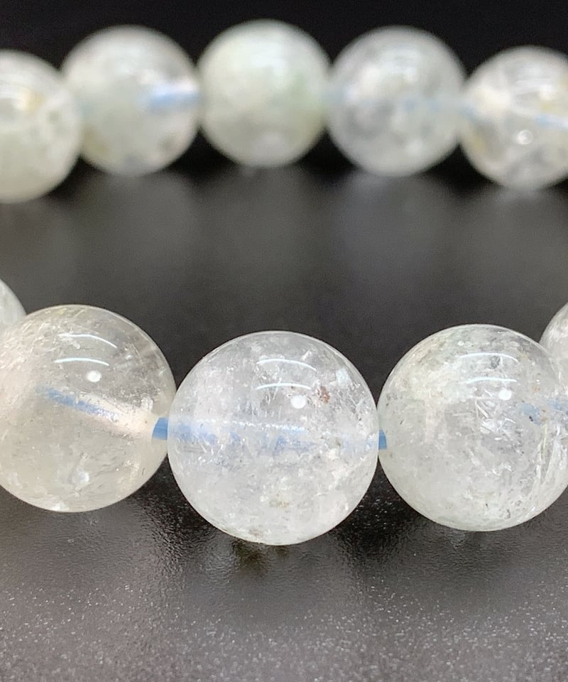 白雲母入り水晶 11.5㎜のブレスレット | うさぎ屋