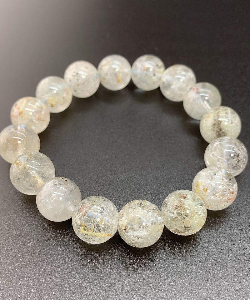 白雲母入り水晶 13㎜のブレスレット Ⅰ | うさぎ屋