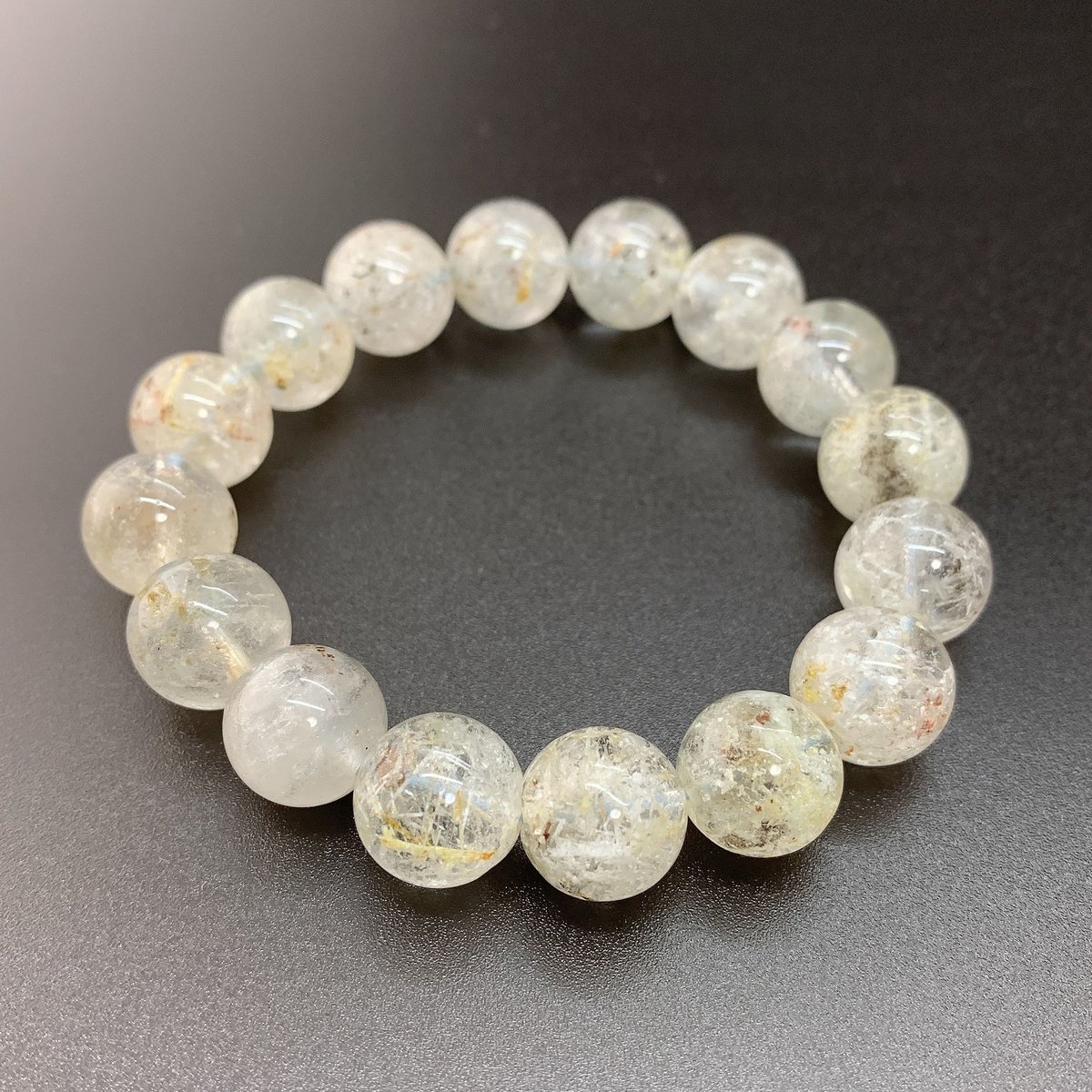 白雲母入り水晶 13㎜のブレスレット Ⅰ | うさぎ屋