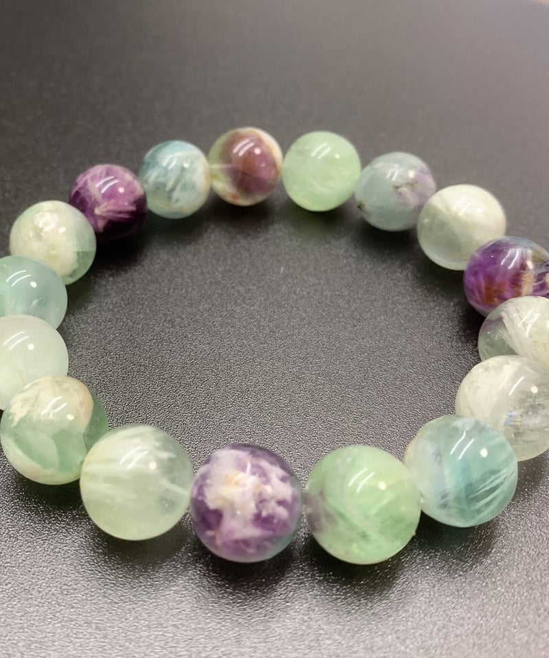 フェザーフローライト　ブレスレット エンジェルフェザー フローライト ブレスレット10mm[T53-4506]