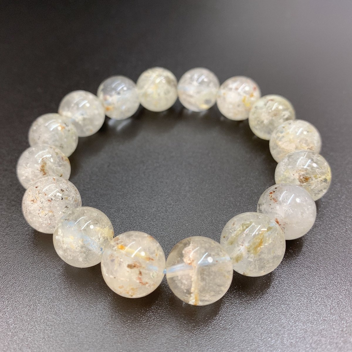 白雲母入り水晶 13㎜のブレスレット Ⅰ | うさぎ屋