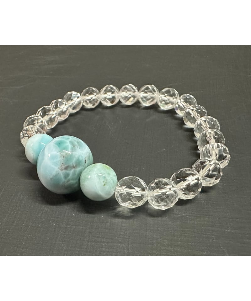 ラリマー ブレスレット ① 天然ラリマーブレスレット 6.5mm [b860-6mm] | ブレスレット,ストーン