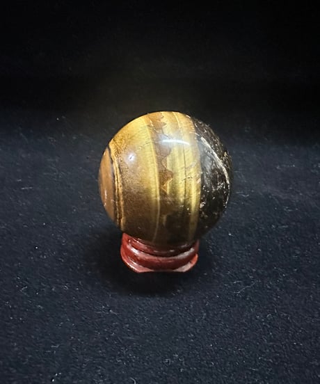 タイガーアイの丸玉　4.5cm　台座付き