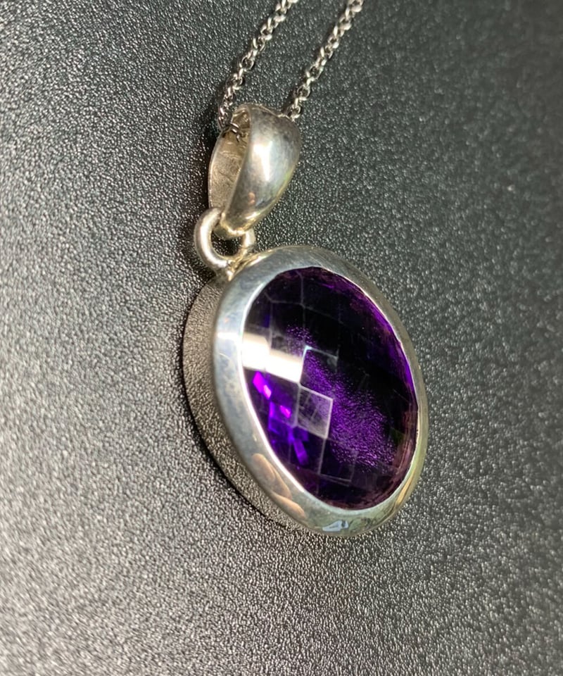 多面カット アメジストペンダント | うさぎ屋