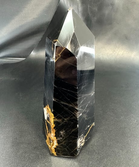 モリオン（黒水晶）ポイント　置き石　高さ17.5cm